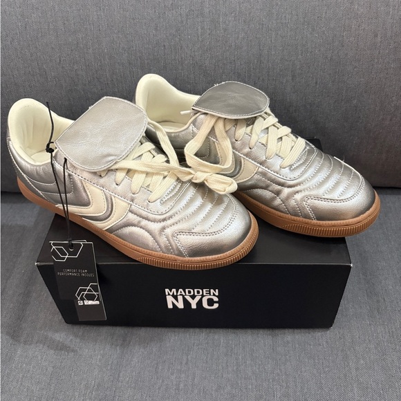 Madden NYC Women's Silver Sneakers - Picture 2 of 6